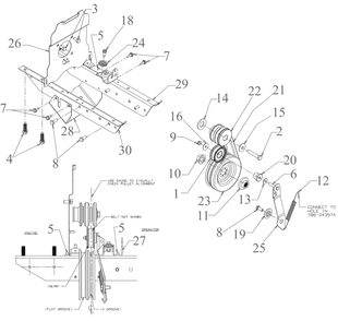 Drive Diagram and Parts List for RT35 (21A62M8710)(2017) Cub Cadet Tiller